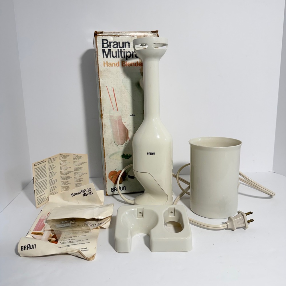 Vintage Braun Multipractic Hand Blender MR30 MR40 White Immersion Tested Works